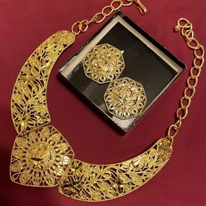 Avon Jose Maria Barrera Necklace and Clip on Earrings